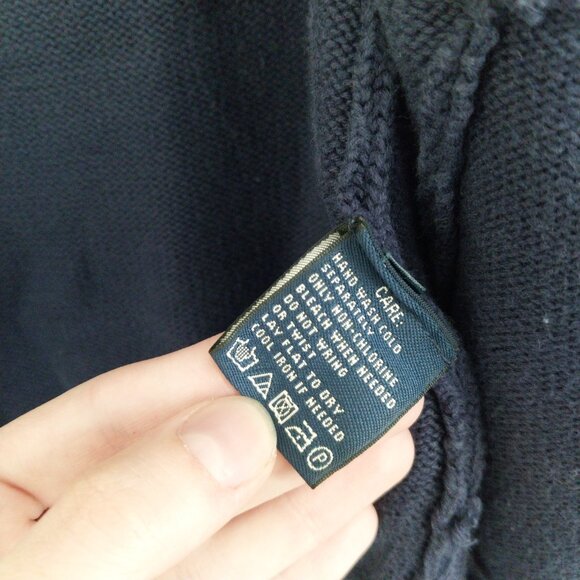 Ralph Lauren Sport Women’s Medium Navy Blue Long Sleeve Full Zip Fitted Sweater - Picture 10 of 11